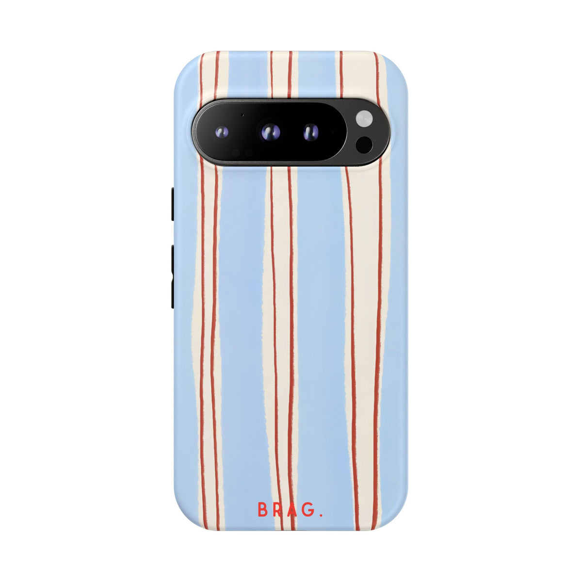 Blue Linen Tough Phone Case – Shockproof Protective iPhone Cover