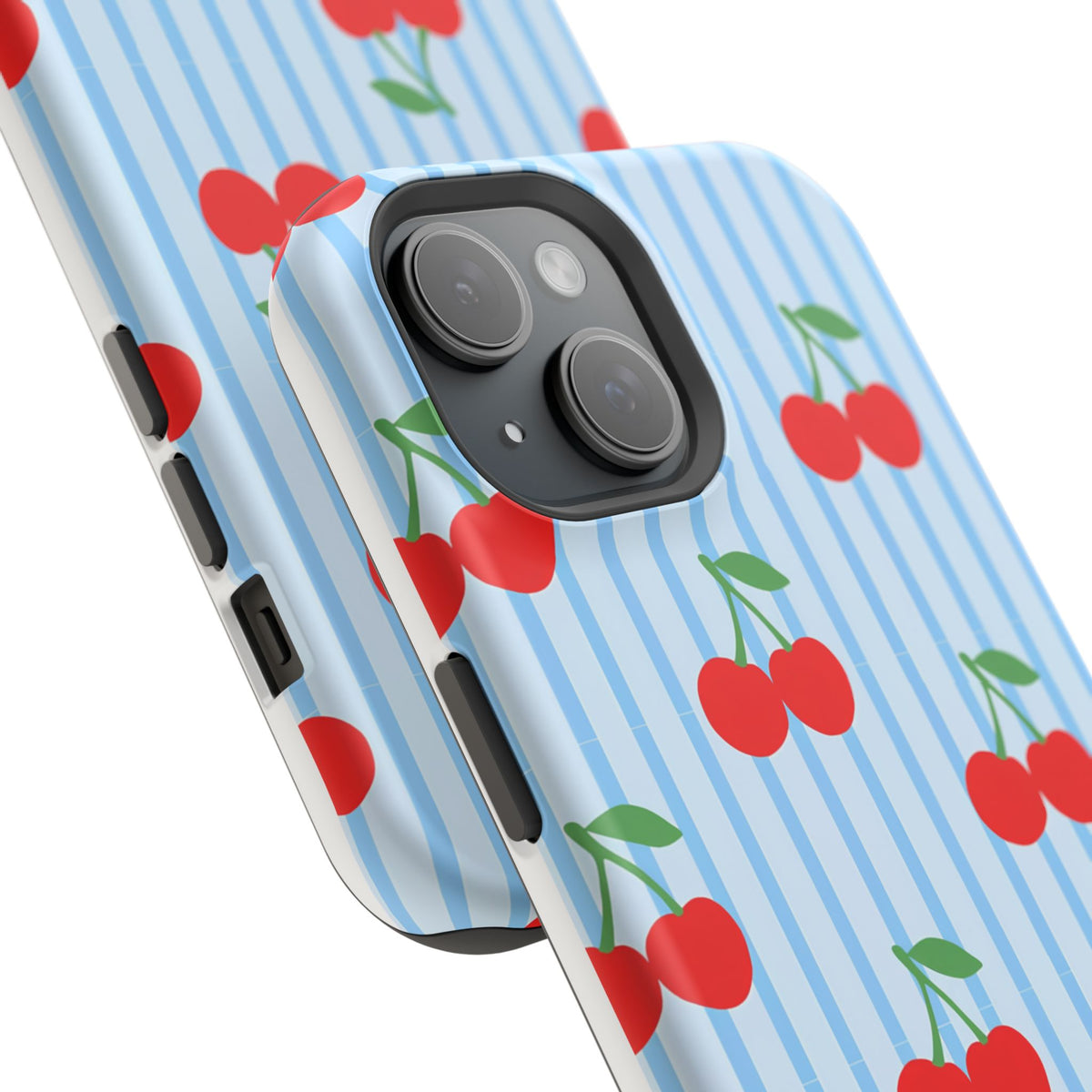 Sunday Market Magnetic Impact Phone Case — Blue Stripe Retro Design