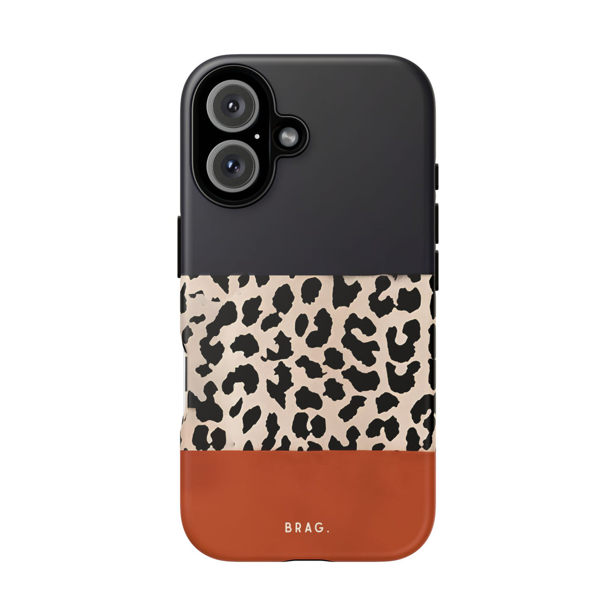 Leopard Block Tough Phone Case – Shockproof Protective iPhone Cover