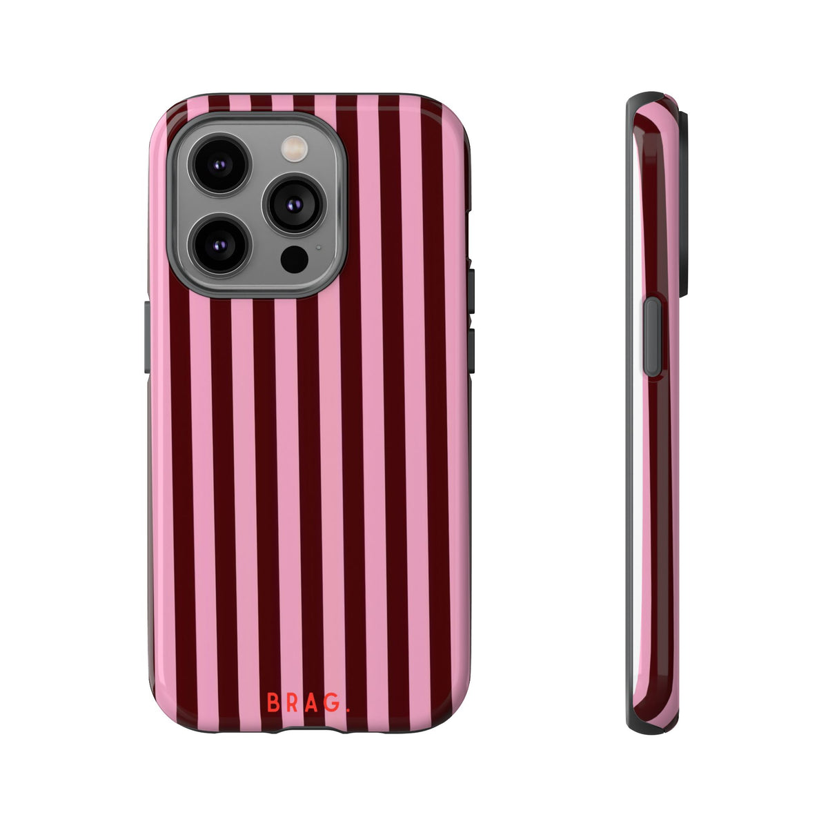 Candy Stripe Tough Phone Case – Shockproof Protective iPhone Cover