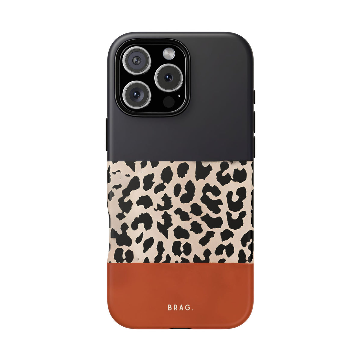 Leopard Block Tough Phone Case – Shockproof Protective iPhone Cover