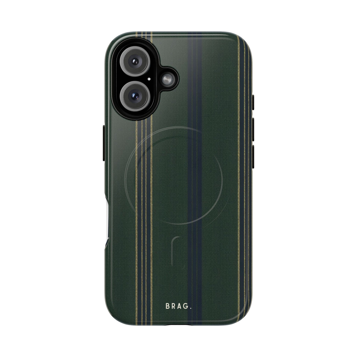 Olive Pinstripe MagSafe Tough Phone Case — Magnetic Protective Cover