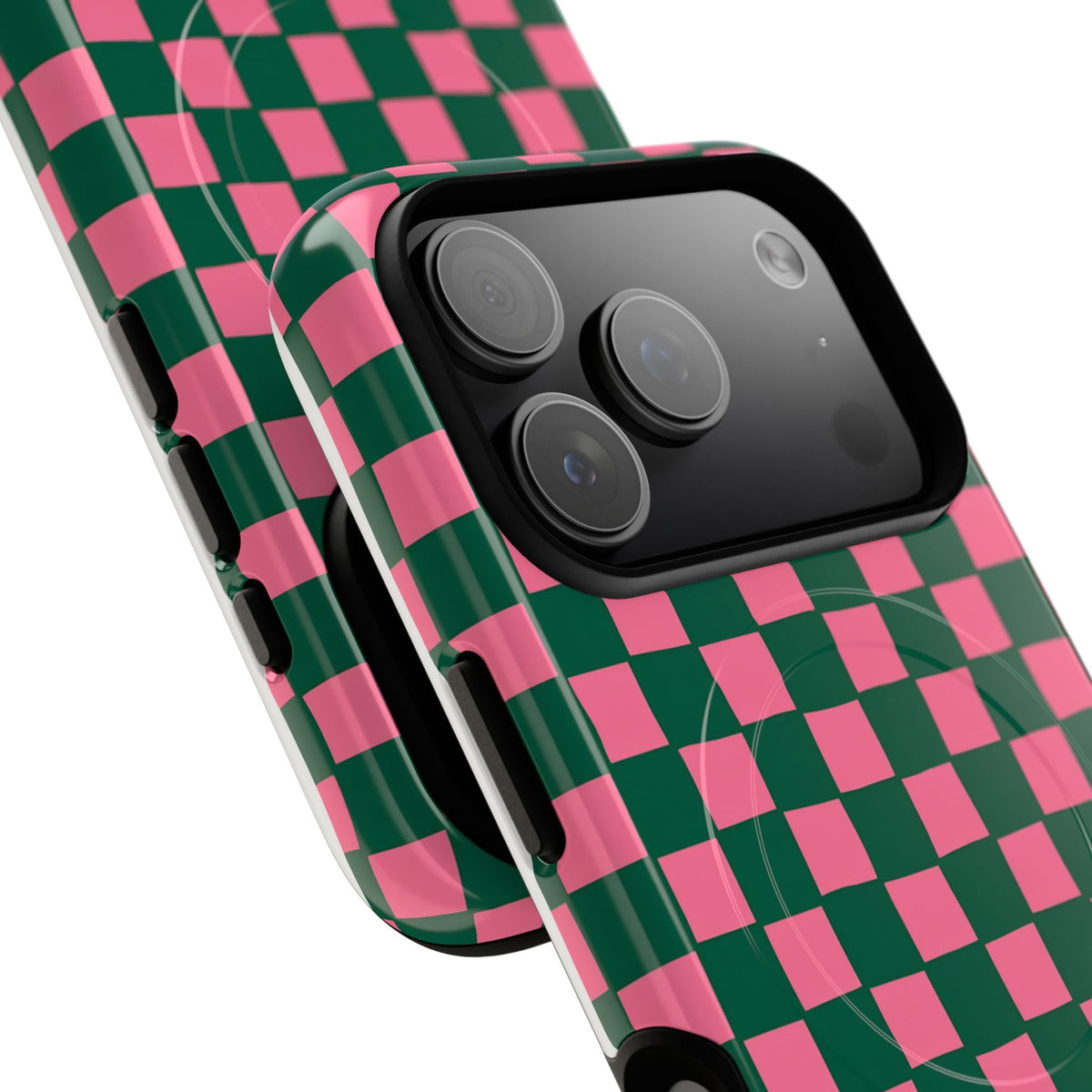 Rasberry Checks MagSafe Tough Phone Case — Magnetic Protective Cover