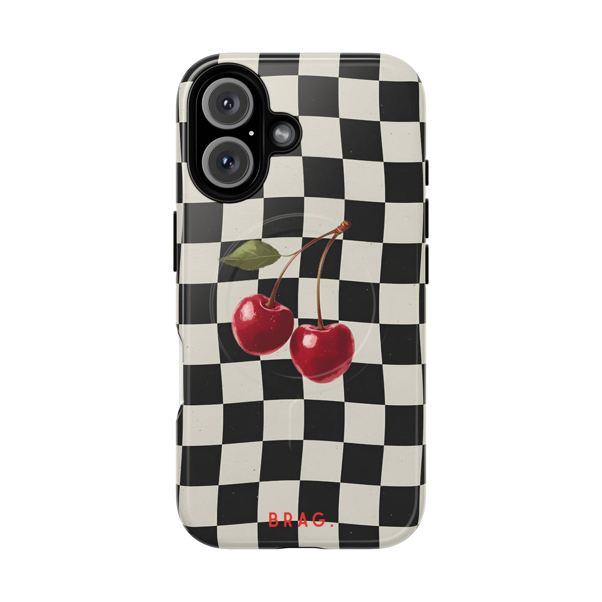 Cherry Check MagSafe Tough Phone Case — Magnetic Protective Cover