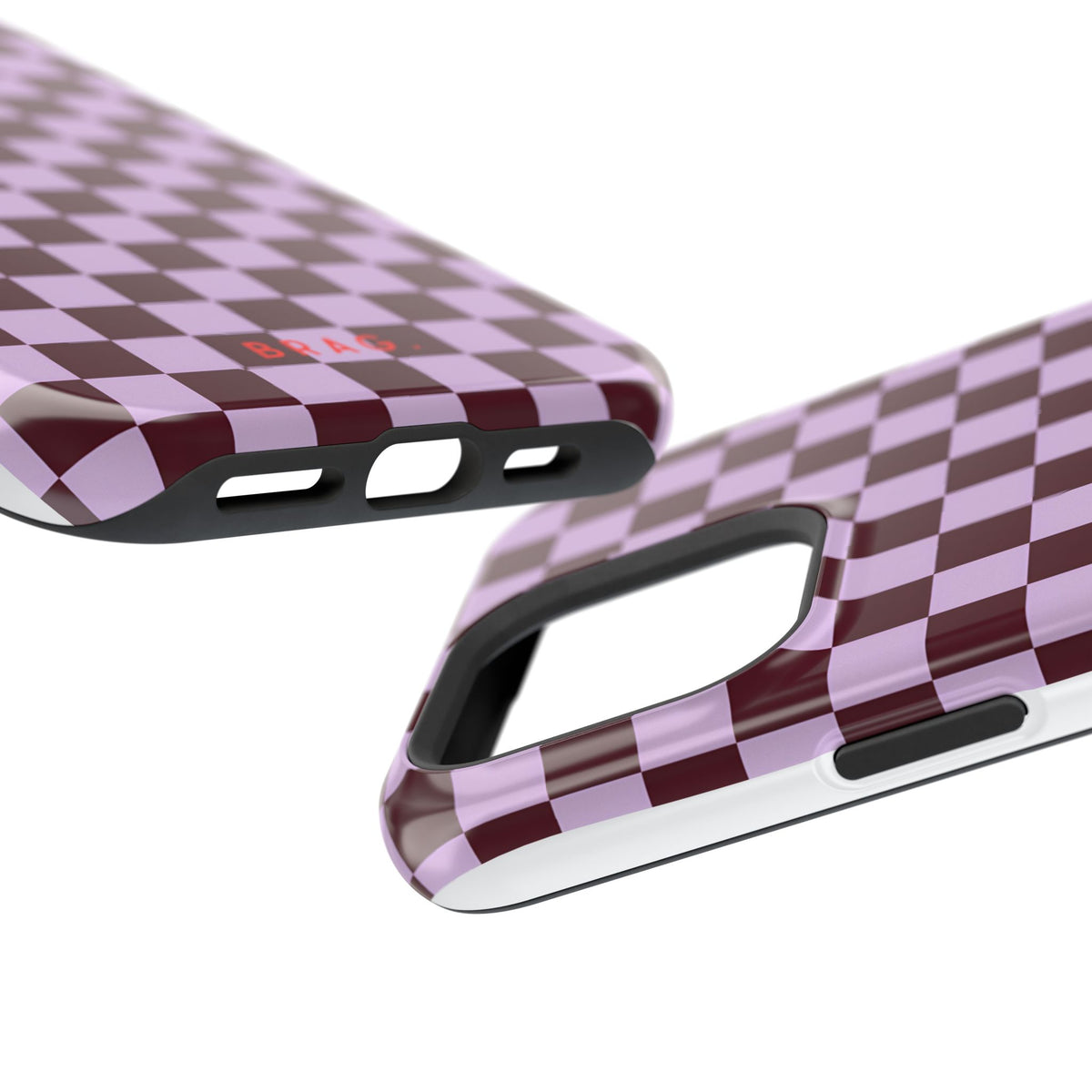 Cherry Check Magnetic Impact-Resistant Phone Case