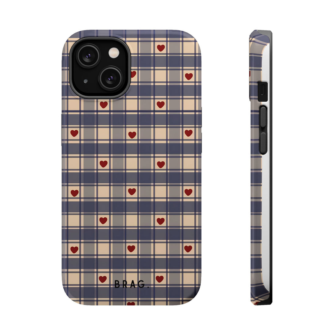 Heart Plaid Magnetic Impact-Resistant Phone Case