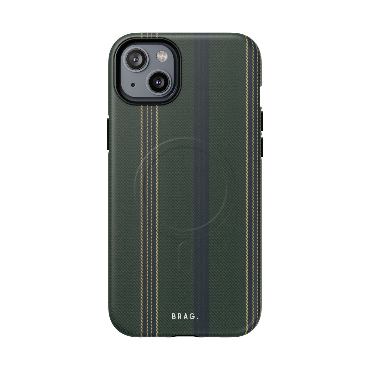 Olive Pinstripe MagSafe Tough Phone Case — Magnetic Protective Cover