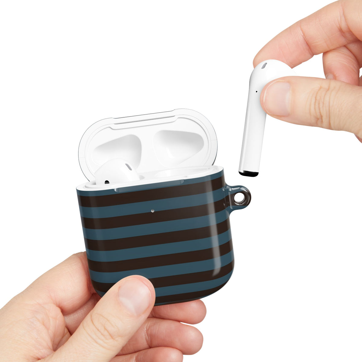 Seaside Stripe AirPod Case – Slim Protective Charging Case