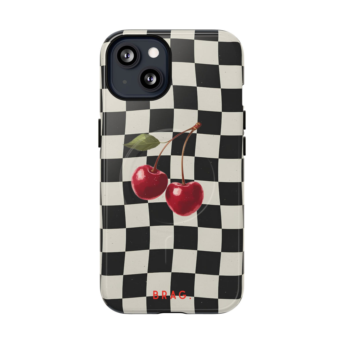 Cherry Check MagSafe Tough Phone Case — Magnetic Protective Cover
