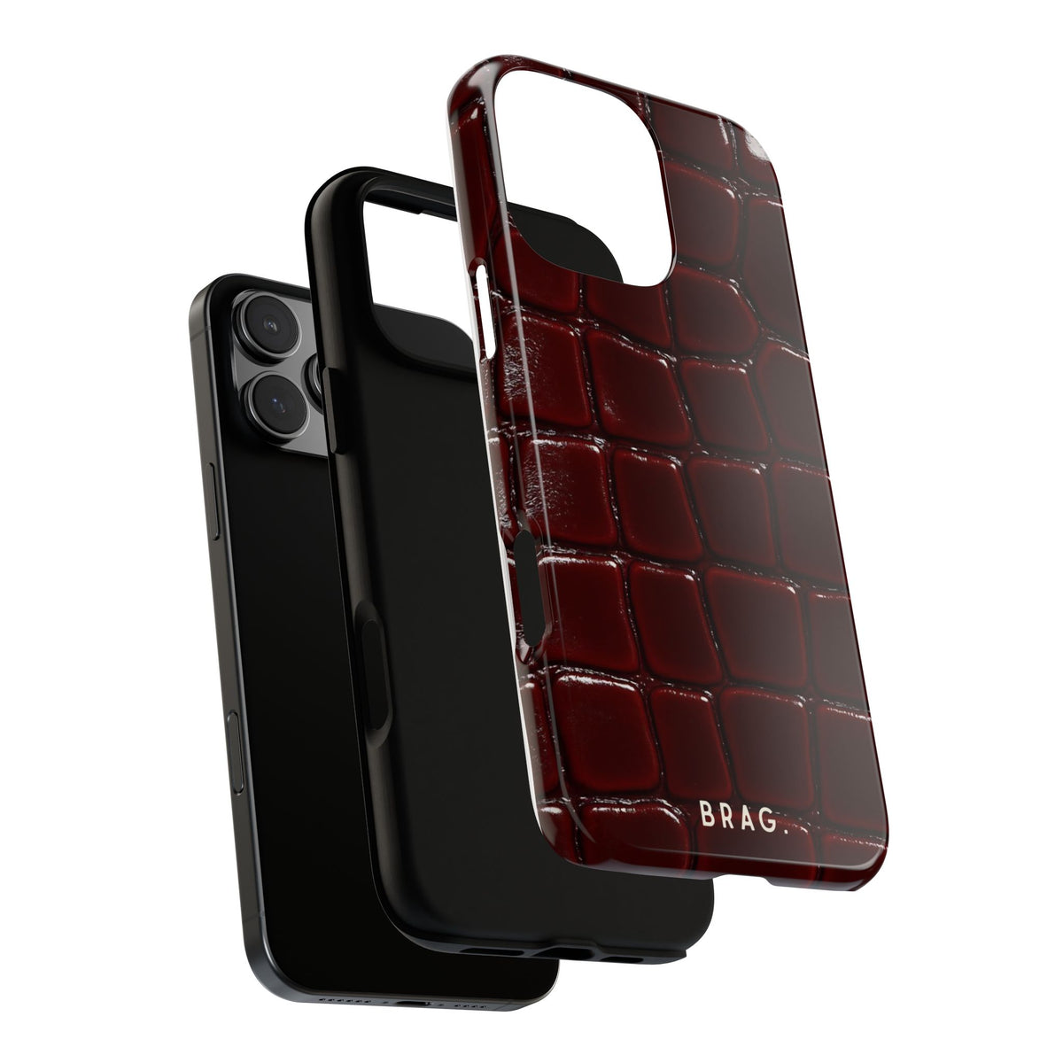 Cherry Leather Tough Phone Case – Shockproof Protective iPhone Cover