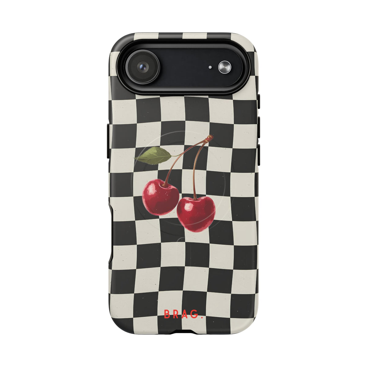Cherry Check MagSafe Tough Phone Case — Magnetic Protective Cover