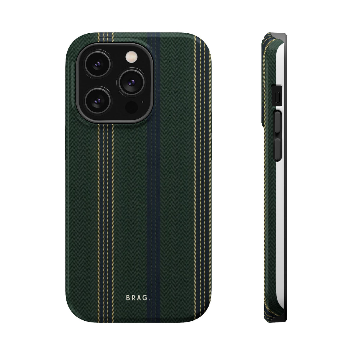 Olive Pinstripe Magnetic Impact-Resistant Phone Case
