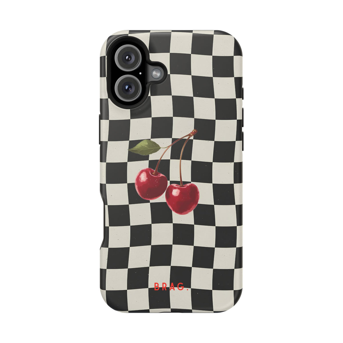Cherry Check Magnetic Impact-Resistant Phone Case