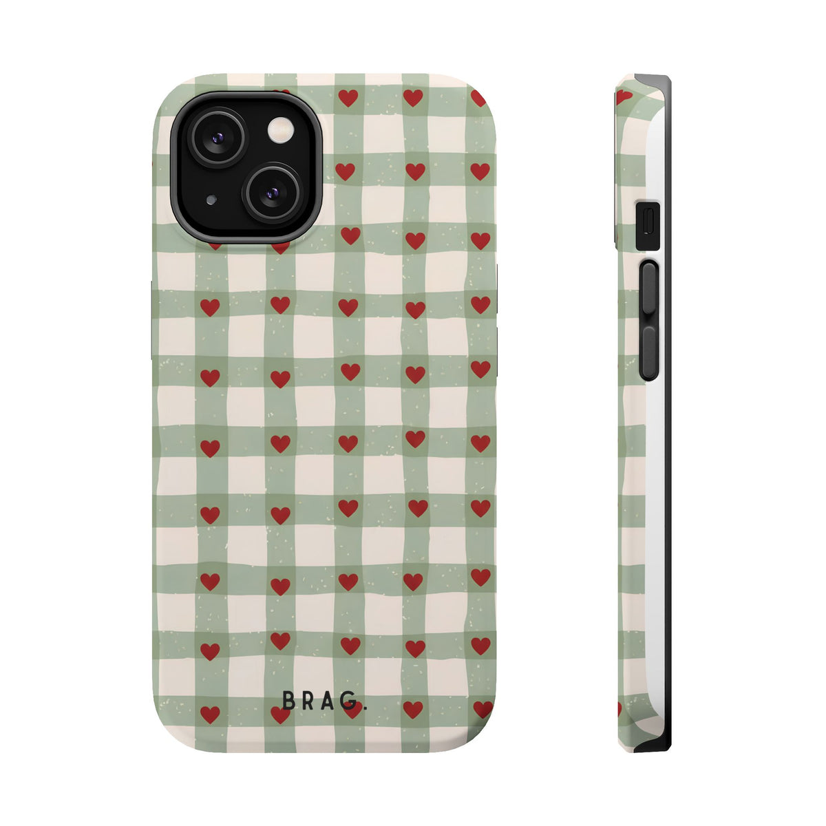 Mint Hearts Magnetic Impact-Resistant Phone Case