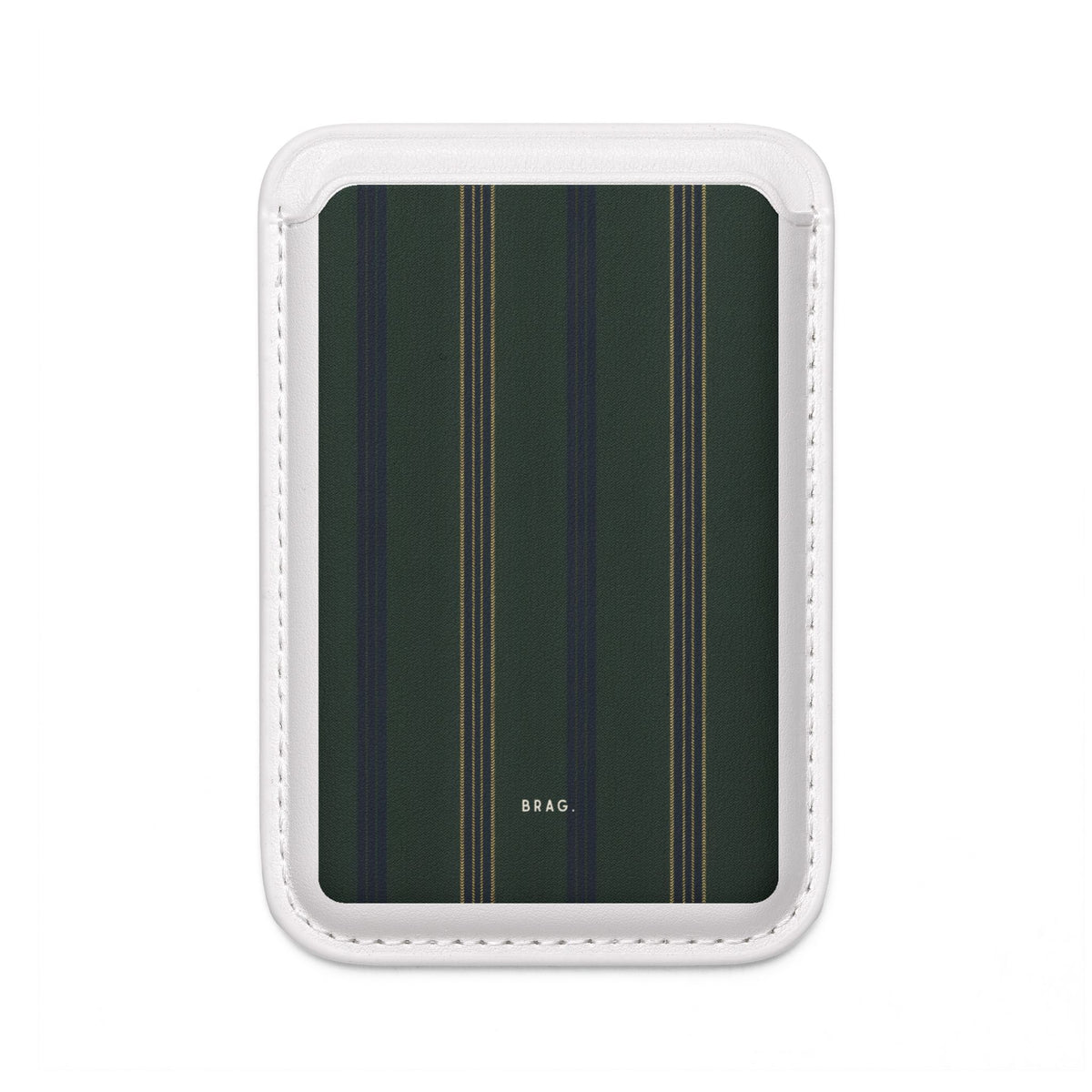Olive Pinstripe MagSafe Vegan Wallet — Slim Phone Card Holder