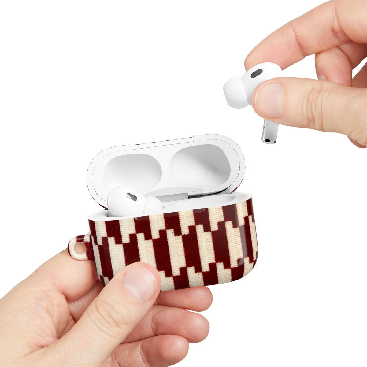Wine & Cream AirPod Case – Slim Protective Charging Case