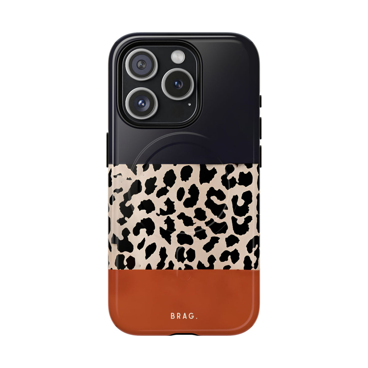 Leopard Block MagSafe Tough Phone Case — Magnetic Protective Cover
