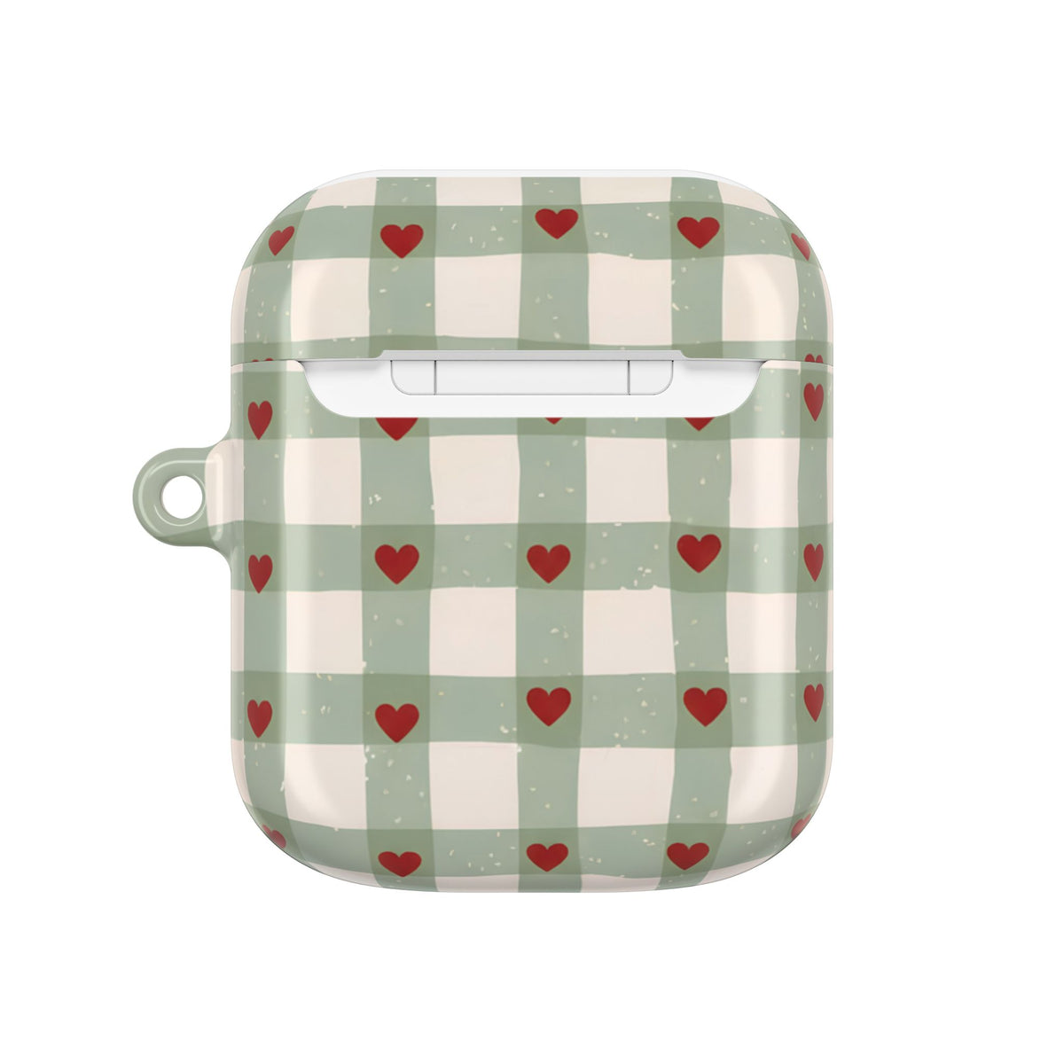Mint Hearts AirPod Case – Slim Protective Charging Case