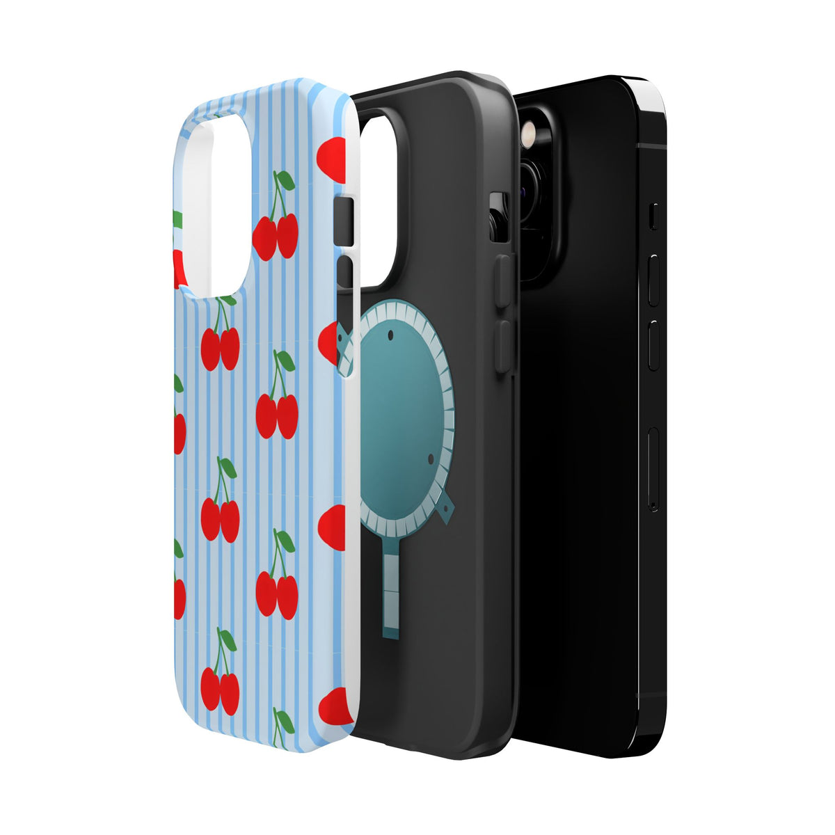 Sunday Market Magnetic Impact Phone Case — Blue Stripe Retro Design