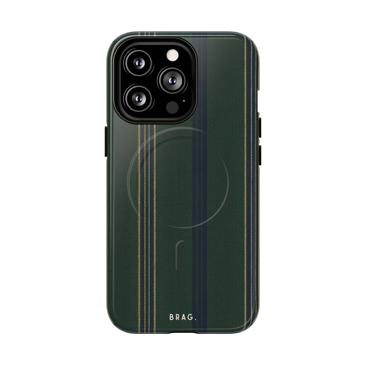 Olive Pinstripe MagSafe Tough Phone Case — Magnetic Protective Cover