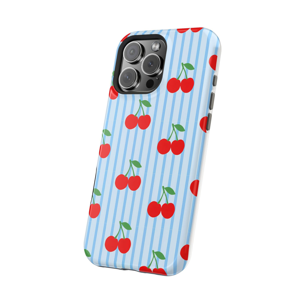 Sunday Market Magnetic Impact Phone Case — Blue Stripe Retro Design