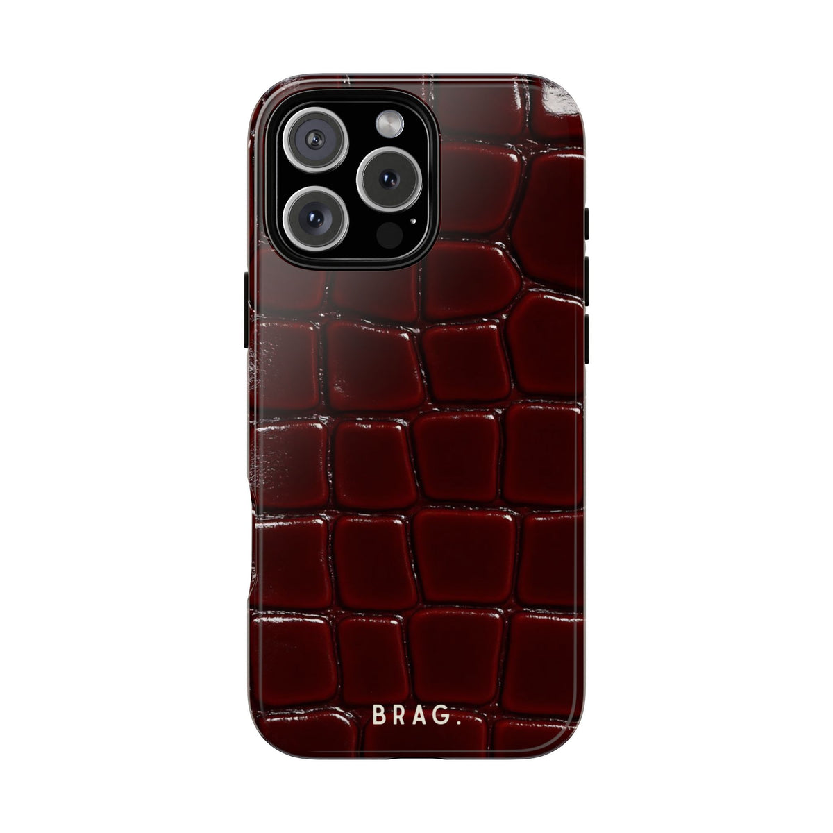Cherry Leather Tough Phone Case – Shockproof Protective iPhone Cover