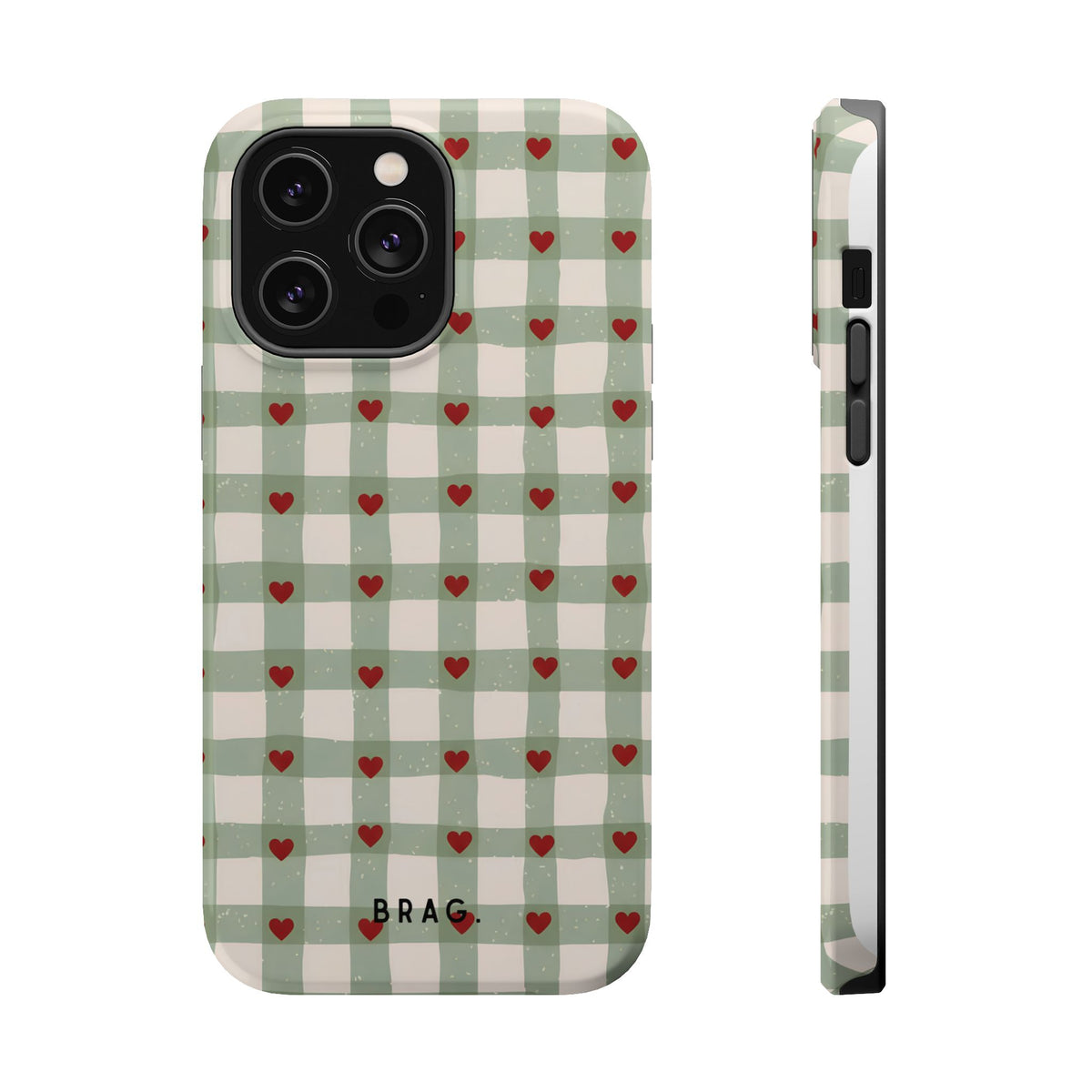 Mint Hearts Magnetic Impact-Resistant Phone Case