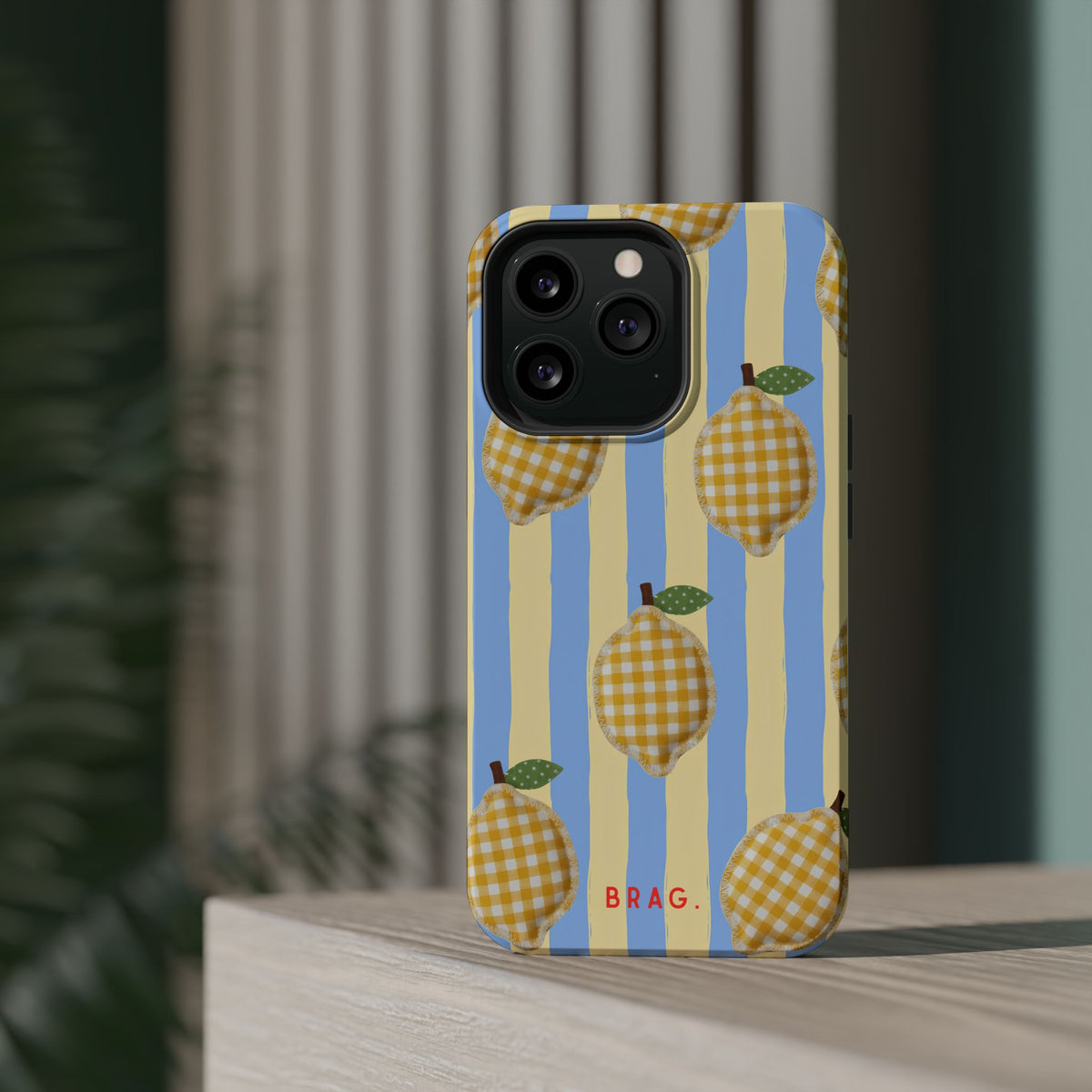 Lemon checks Magnetic Impact-Resistant Phone Case