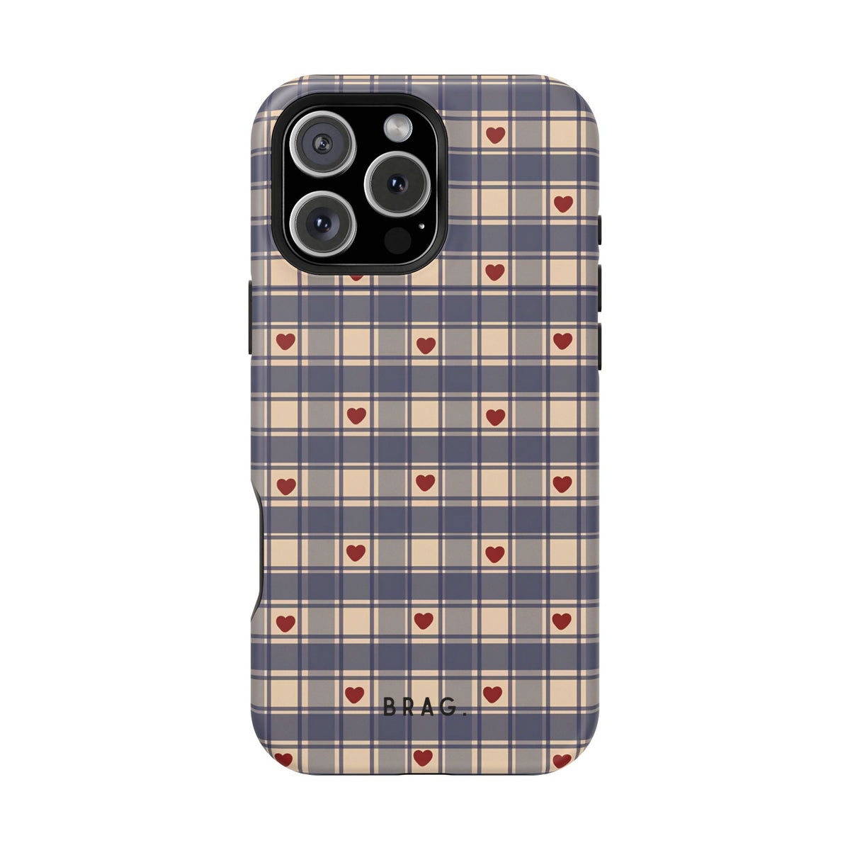 Heart Plaid Magnetic Impact-Resistant Phone Case