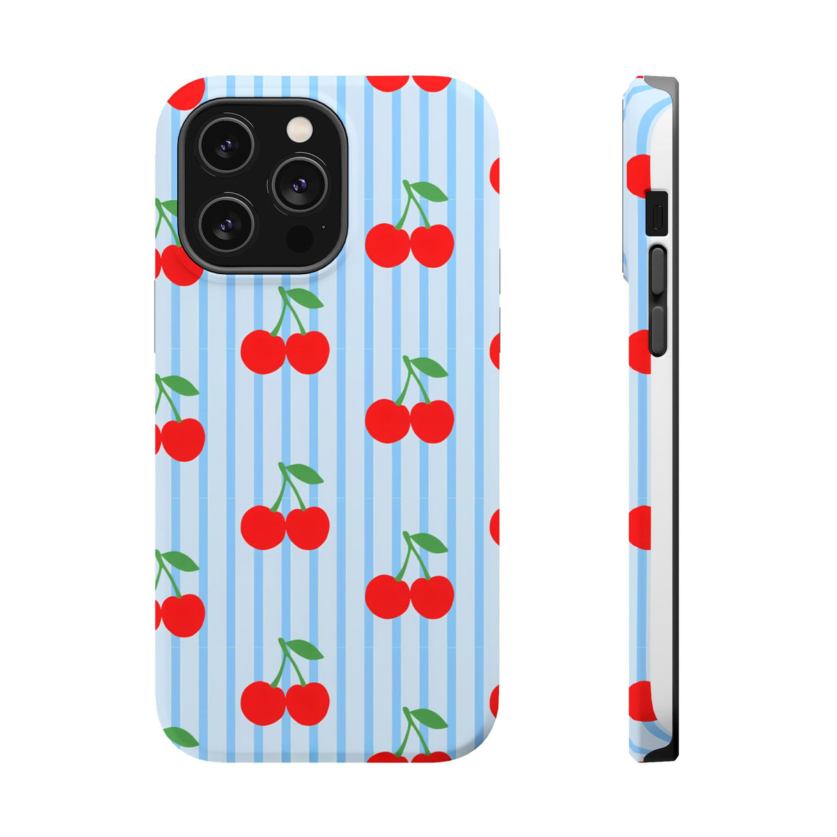 Sunday Market Magnetic Impact Phone Case — Blue Stripe Retro Design