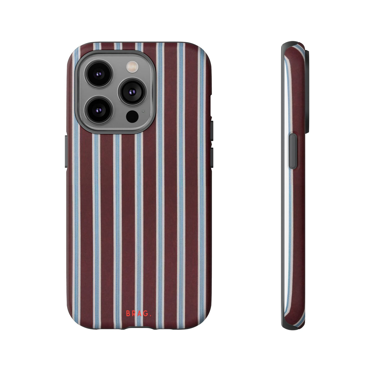 Maroon Lines Tough Phone Case – Shockproof Protective iPhone Cover