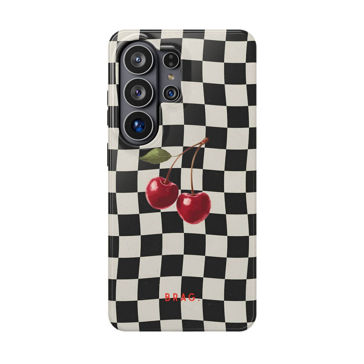 Cherry Check Magnetic Impact-Resistant Phone Case