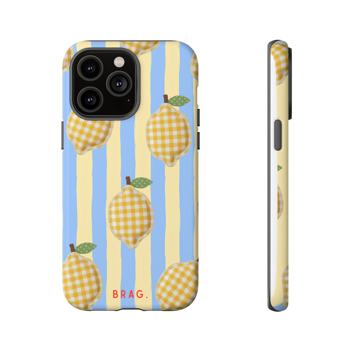 Lemon Checks Tough Phone Case – Shockproof Protective iPhone Cover