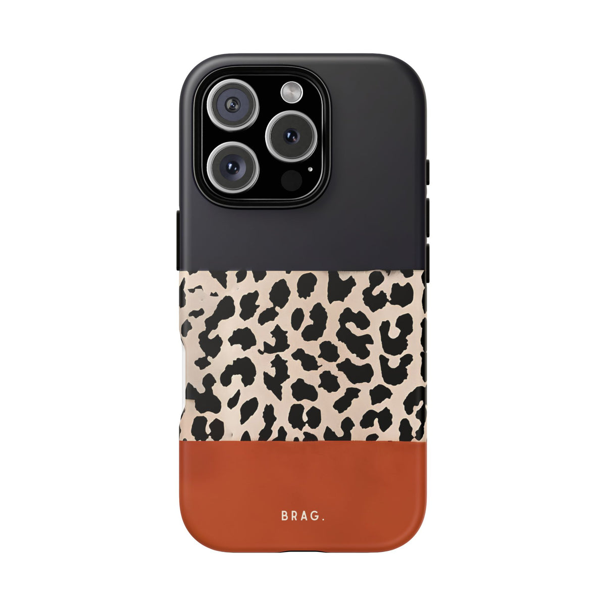 Leopard Block Tough Phone Case – Shockproof Protective iPhone Cover