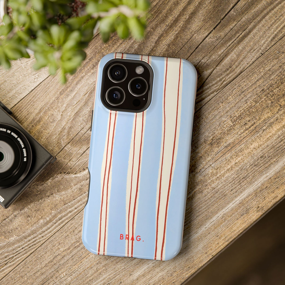 Blue Linen Magnetic Impact-Resistant Phone Case