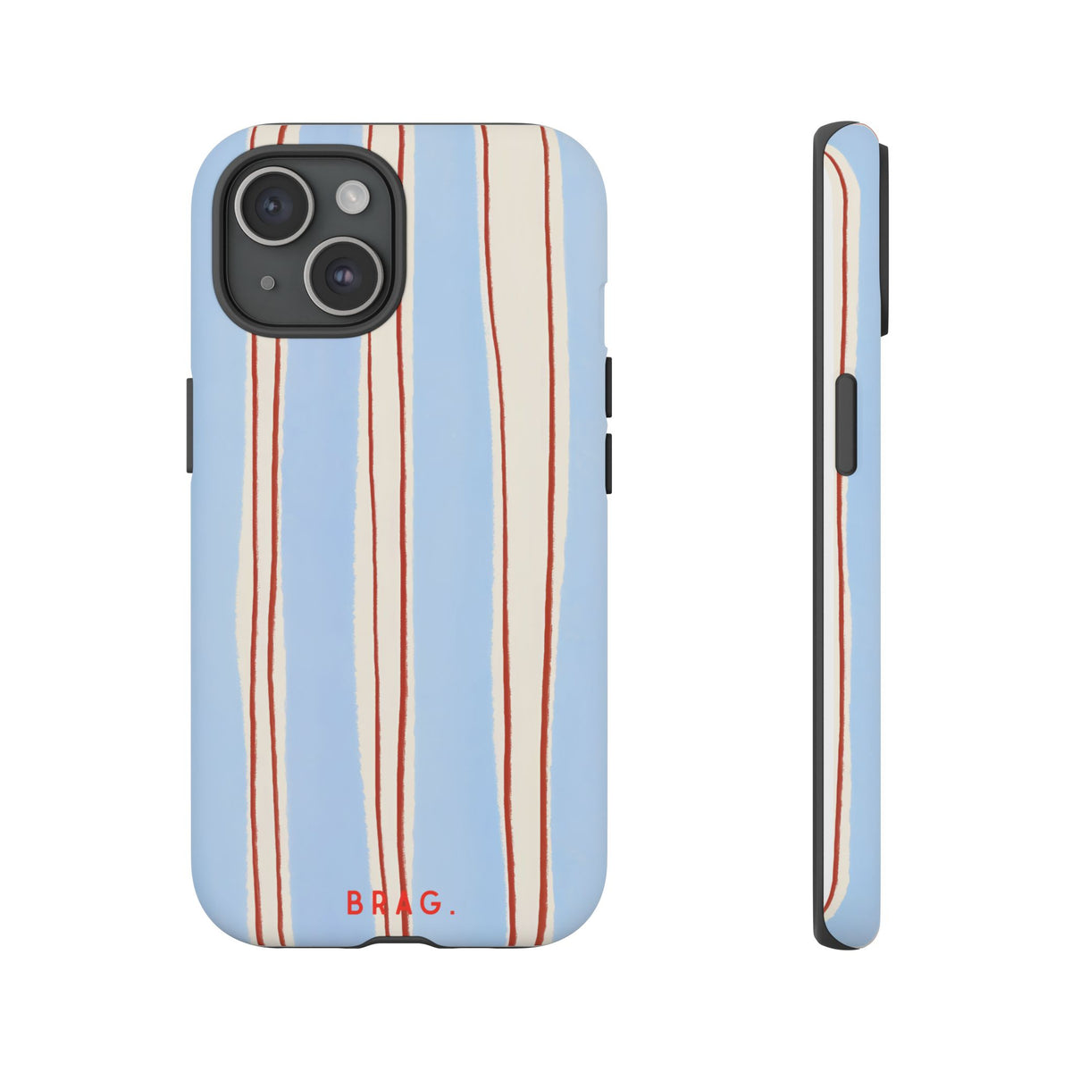 Blue Linen Tough Phone Case – Shockproof Protective iPhone Cover