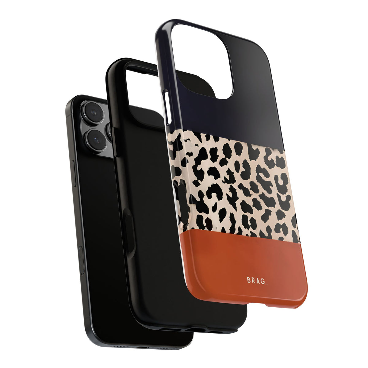 Leopard Block Tough Phone Case – Shockproof Protective iPhone Cover