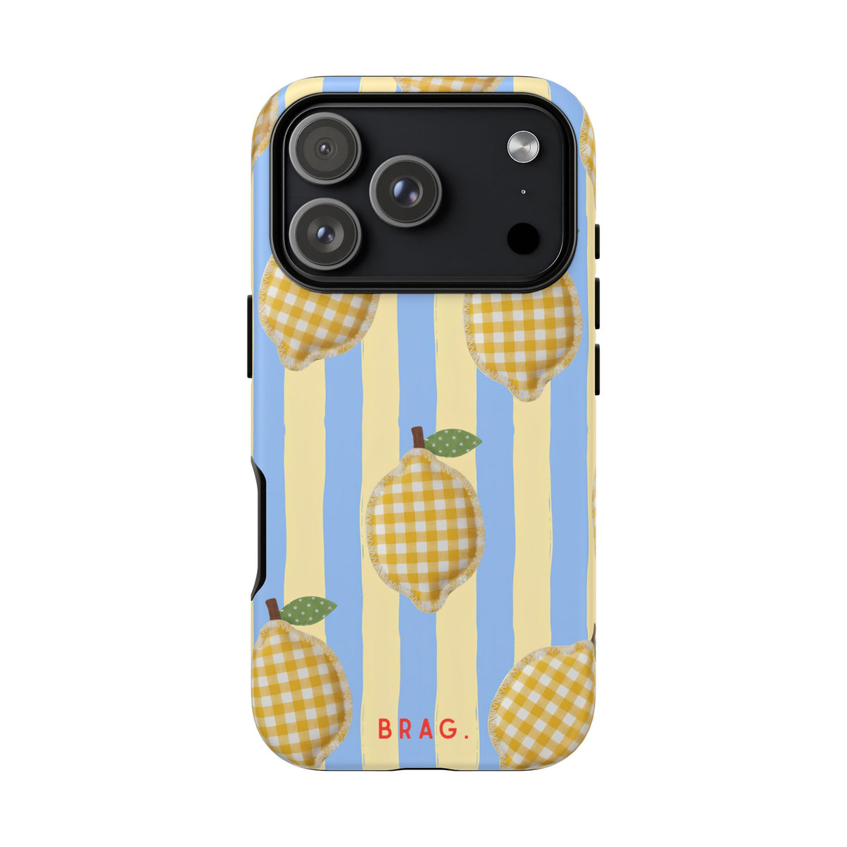 Lemon Checks Tough Phone Case – Shockproof Protective iPhone Cover