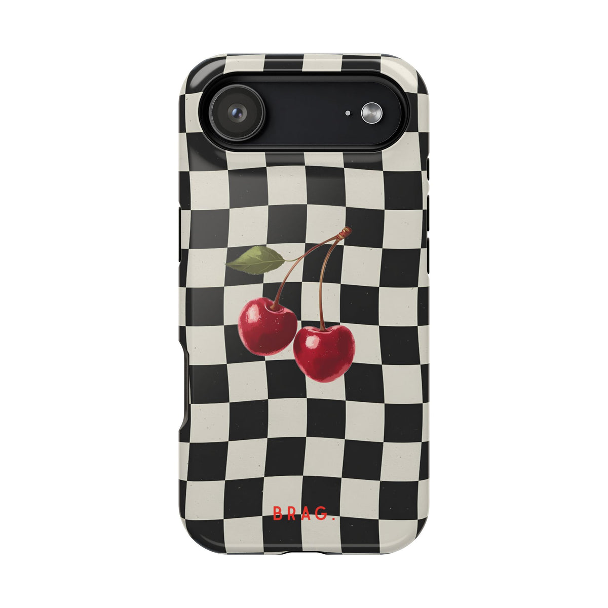 Cherry Check Magnetic Impact-Resistant Phone Case