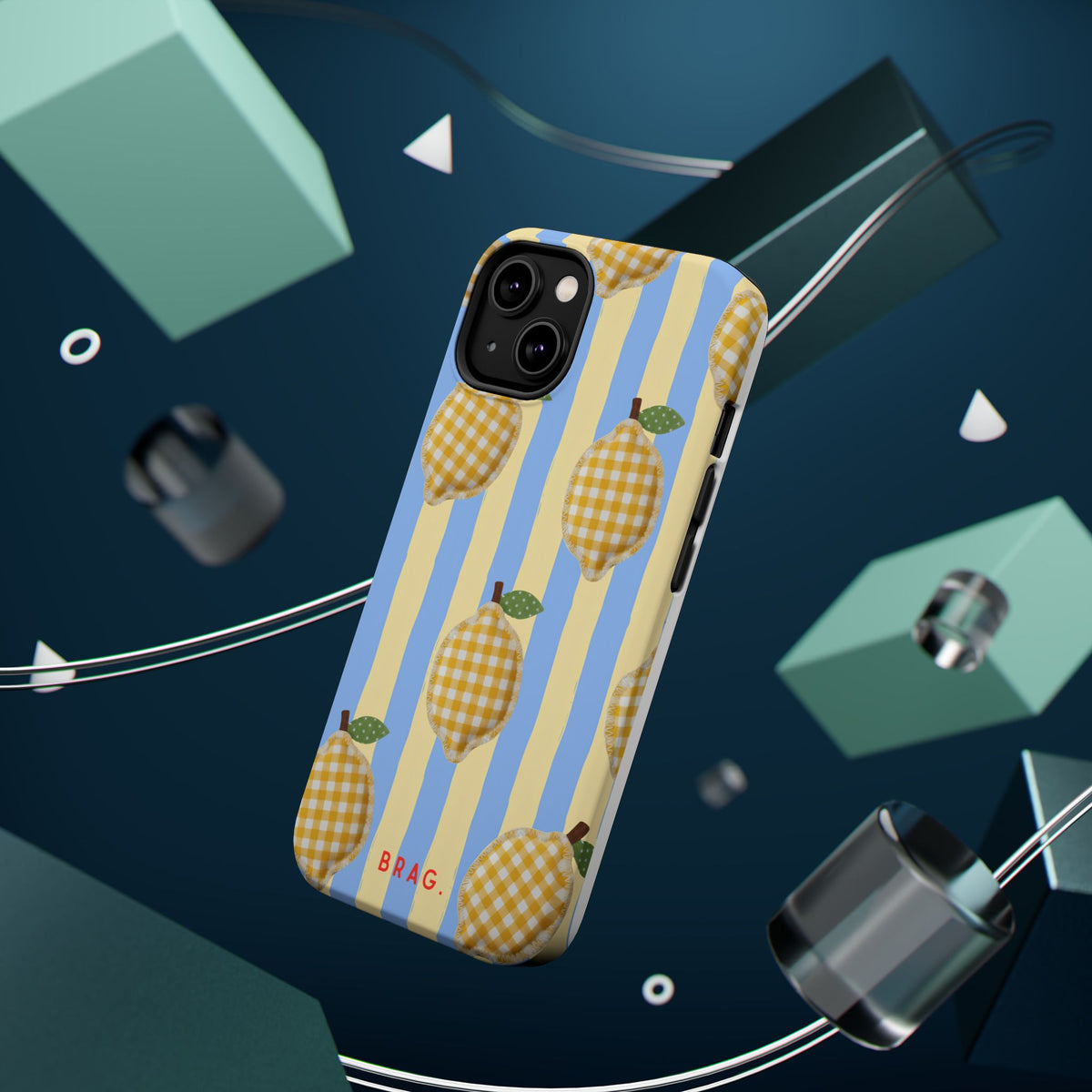 Lemon checks Magnetic Impact-Resistant Phone Case