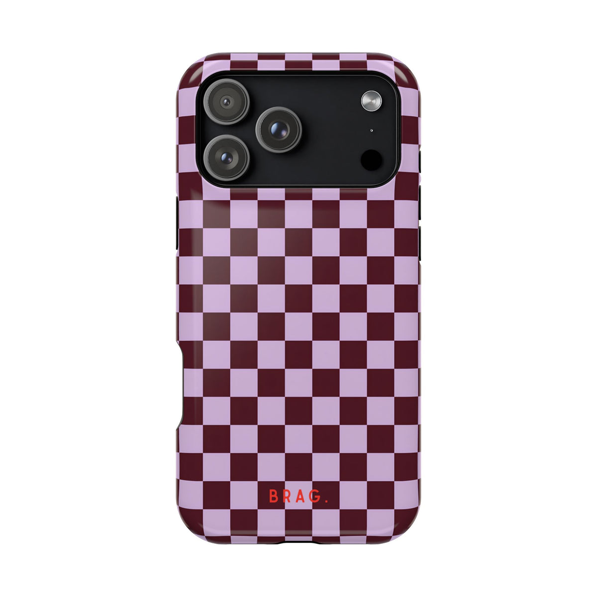 Cherry Check Magnetic Impact-Resistant Phone Case