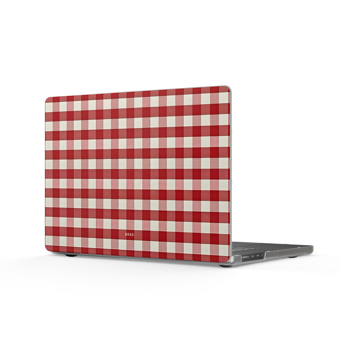 Red Gingham Matte MacBook Case — Slim Protective Laptop Cover
