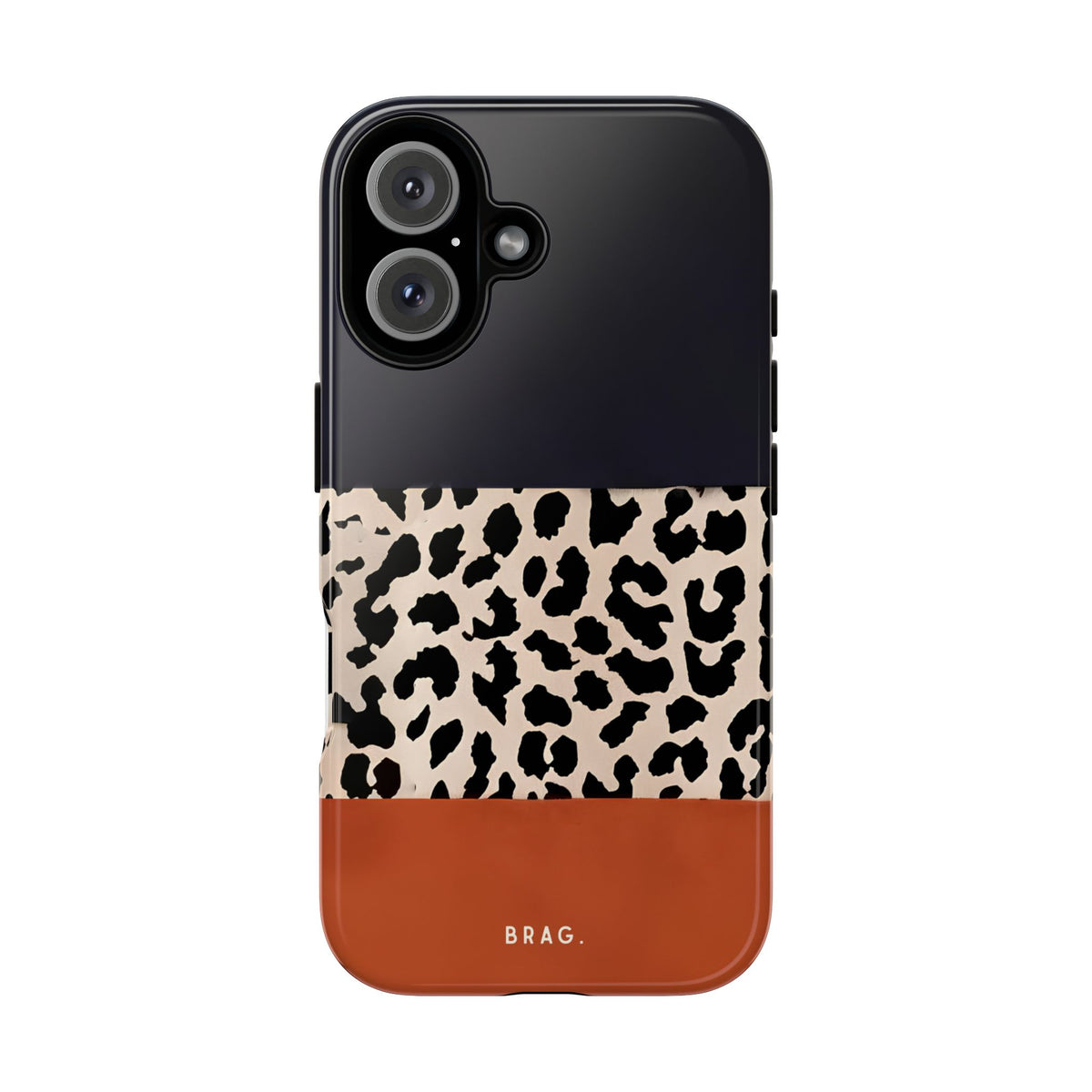 Leopard Block Tough Phone Case – Shockproof Protective iPhone Cover