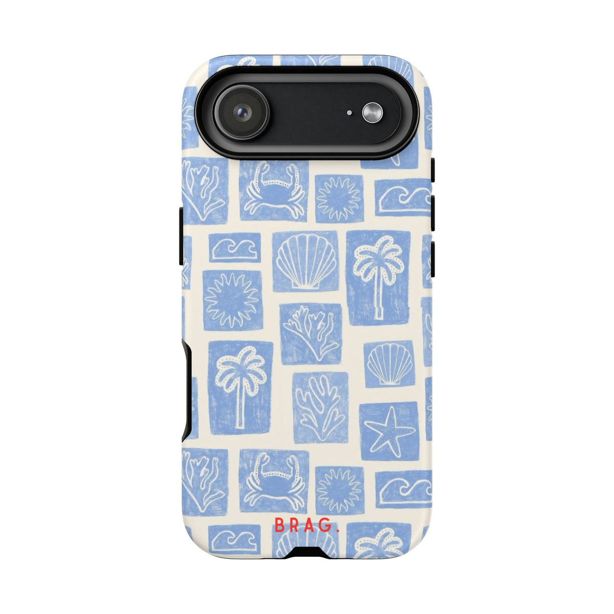 Azure Tiles Tough Phone Case – Shockproof Protective iPhone Cover