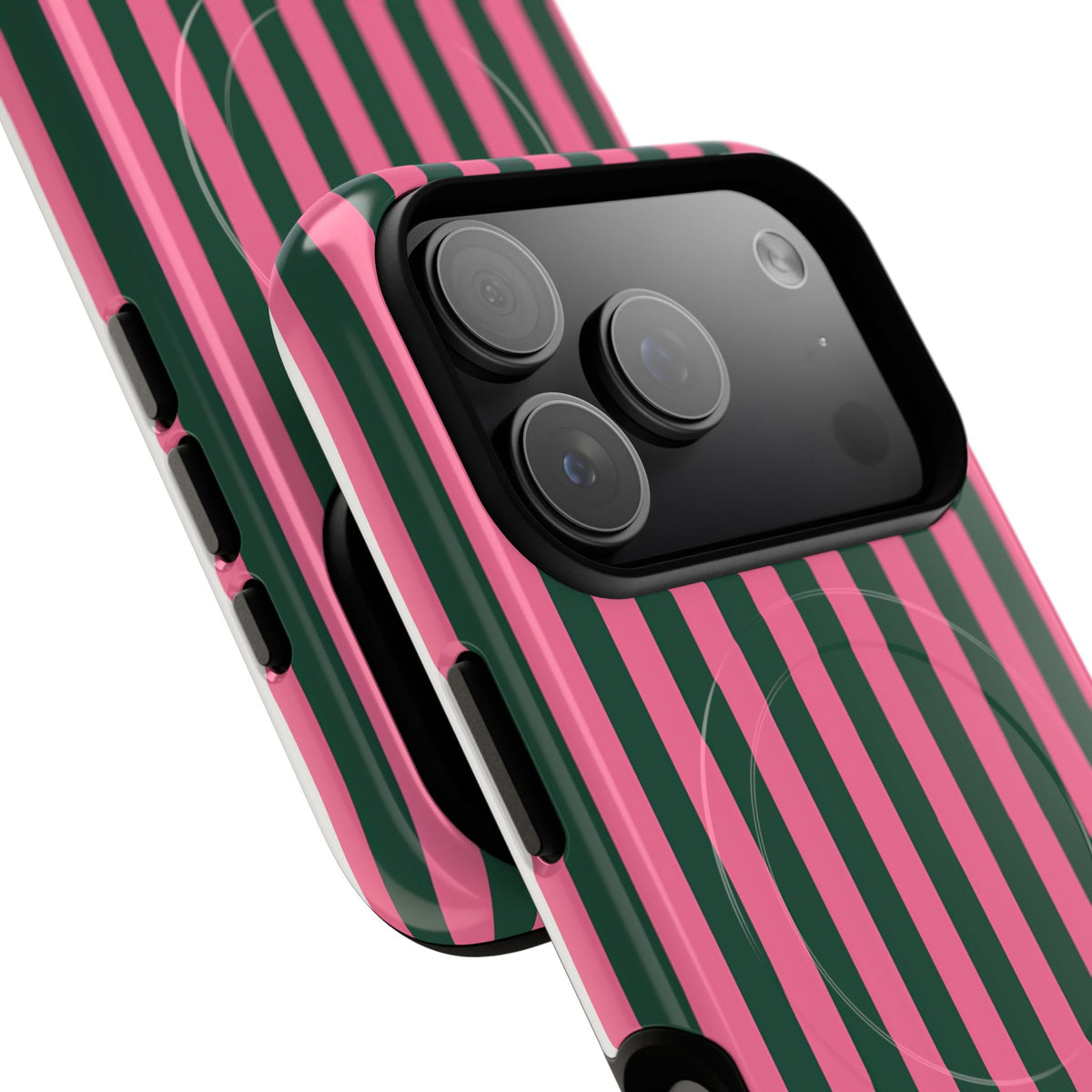 Flamingo Stripe MagSafe Tough Phone Case — Magnetic Protective Cover