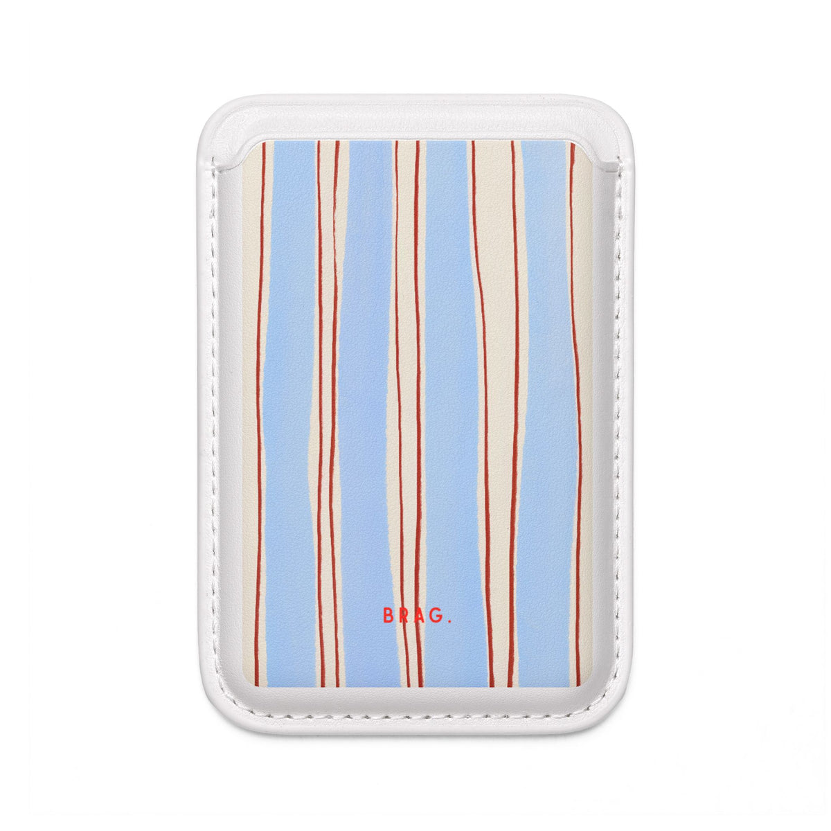 Blue Linen MagSafe Vegan Wallet — Slim Phone Card Holder