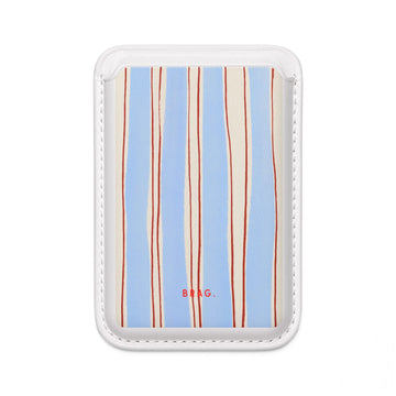 Blue Linen MagSafe Vegan Wallet — Slim Phone Card Holder