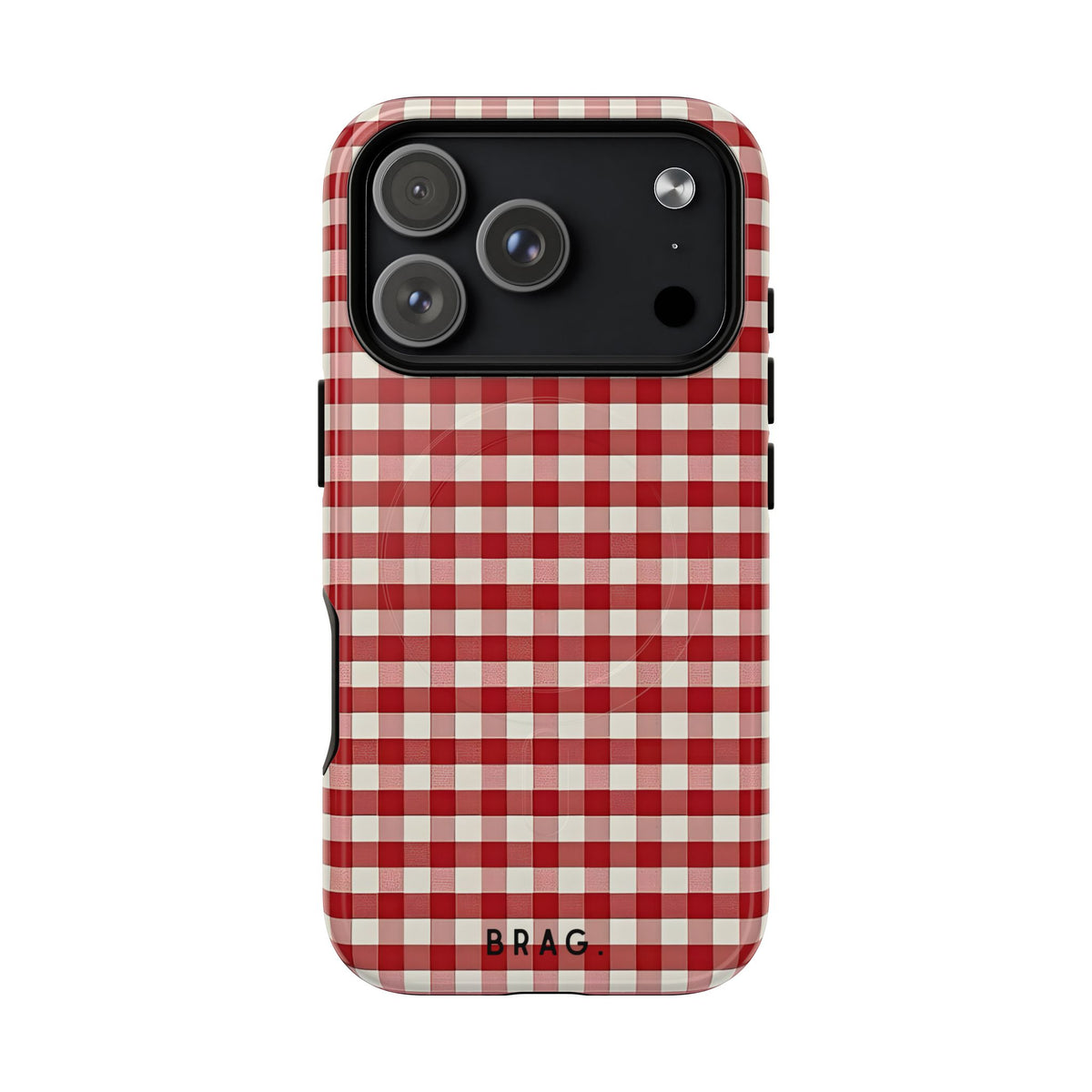 Red Gingham MagSafe Tough Phone Case — Magnetic Protective Cover