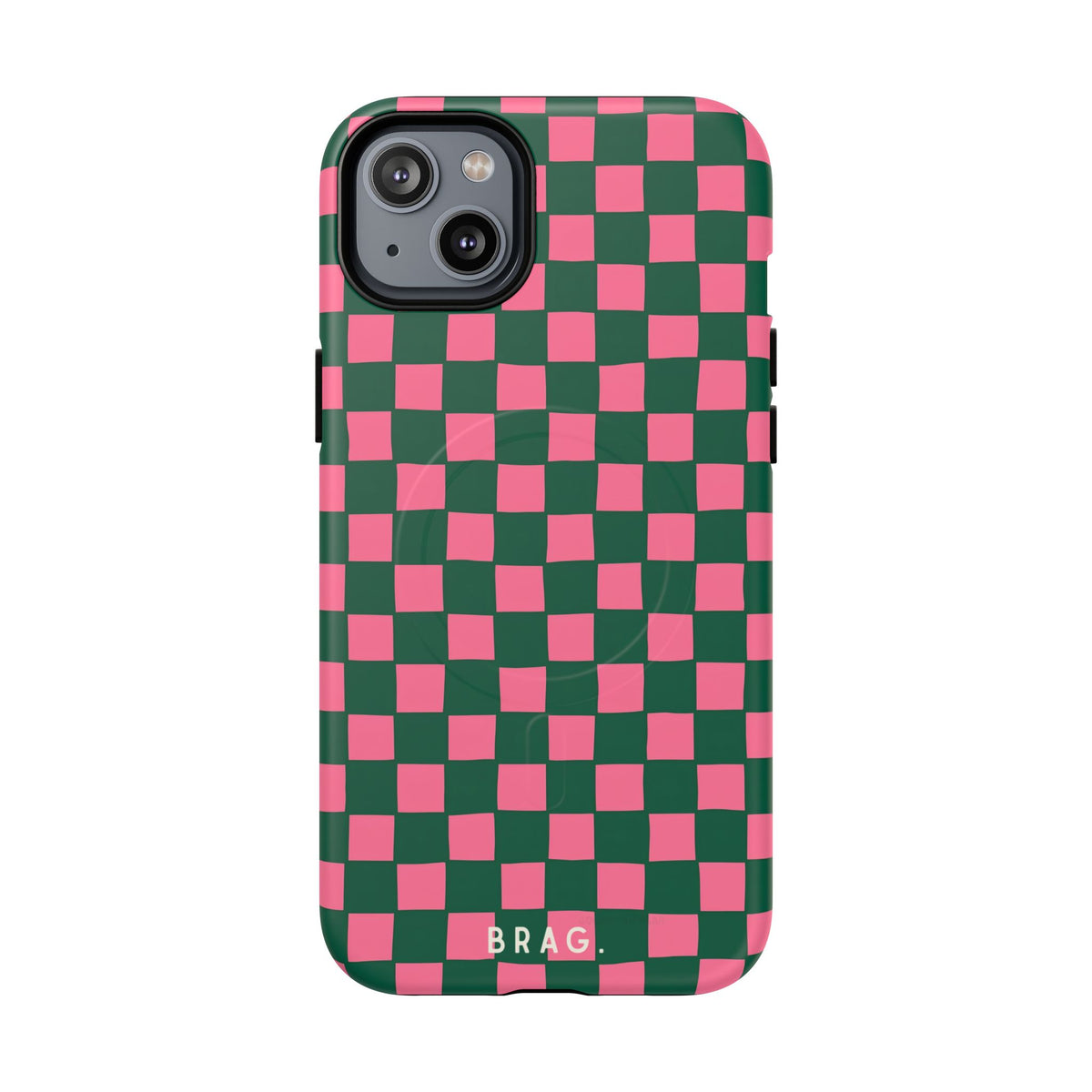 Rasberry Checks MagSafe Tough Phone Case — Magnetic Protective Cover
