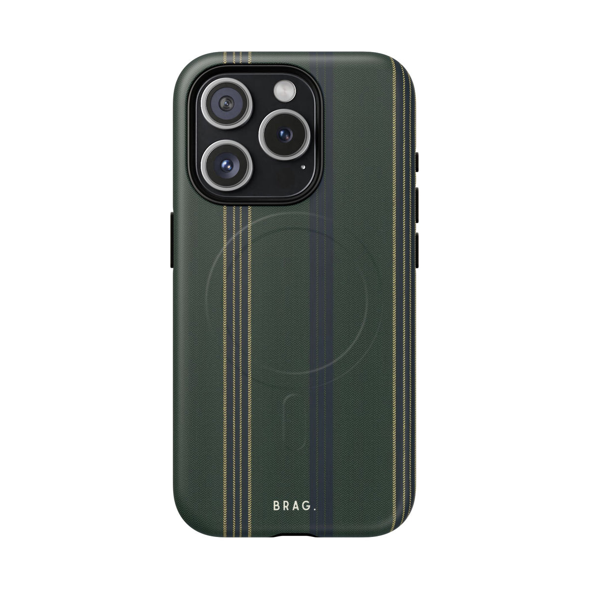 Olive Pinstripe MagSafe Tough Phone Case — Magnetic Protective Cover